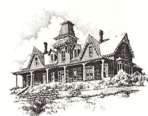 Knippenberg Mansion Glendale Ghost Town Montana Drawing By Kevin Heaney