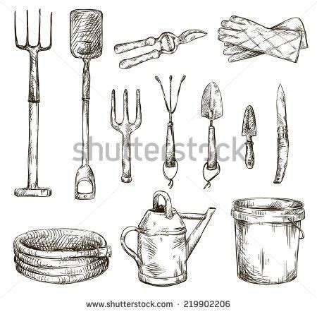 Gardening Tools Sketch at PaintingValley.com | Explore collection of ...