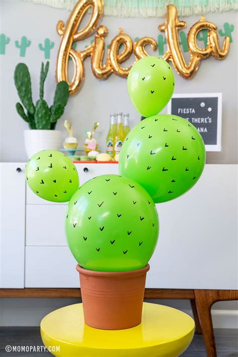 Fiesta Ideas Cactus Balloons Decoracion Fiesta Mexicana Manualidades Fiestas De Cumpleaños