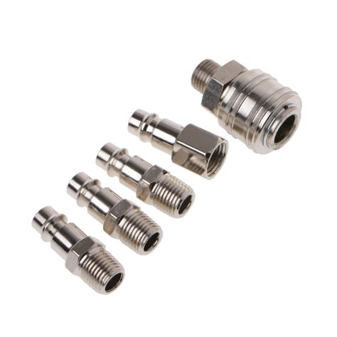 6 Pcs EURO Air Line Hose Compressor Fitting Connector Quick Release Set