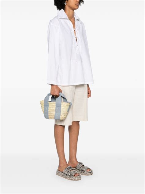 Chloé Small Sense Raffia Tote Bag Neutrals FARFETCH