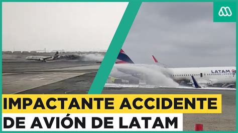 Avi N De Latam Choc Con Veh Culo Mayor En La Pista Del Aeropuerto