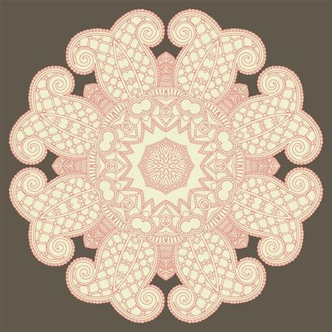 Premium Vector Circle Lace Ornament Round Ornamental Geometric Doily