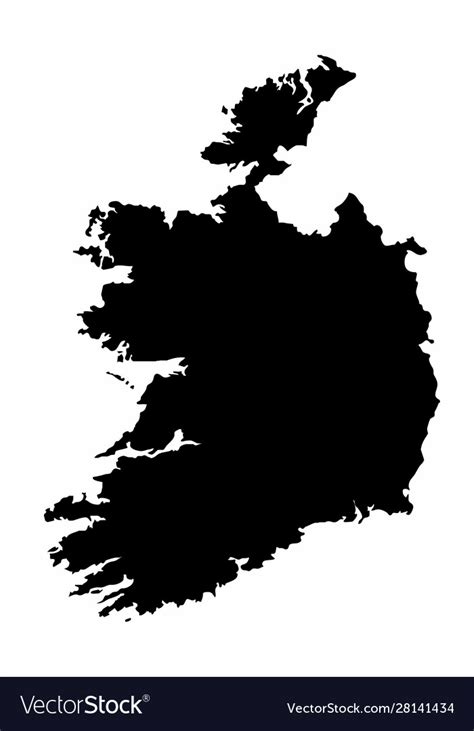 Ireland silhouette map Royalty Free Vector Image