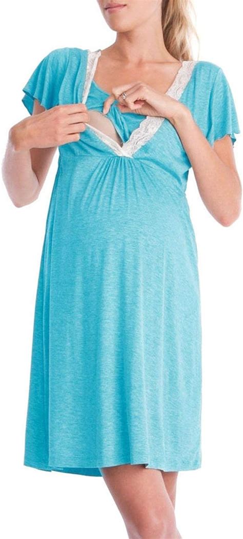 Embarazo De Las Mujeres Camisón De Vestido Lactancia Maternidad De