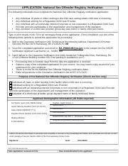 Application NSOR Verification Docx APPLICATION National Sex Offender