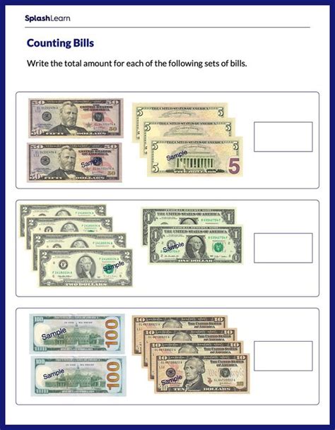 Counting Money Worksheets For 1st Graders Online Splashlearn