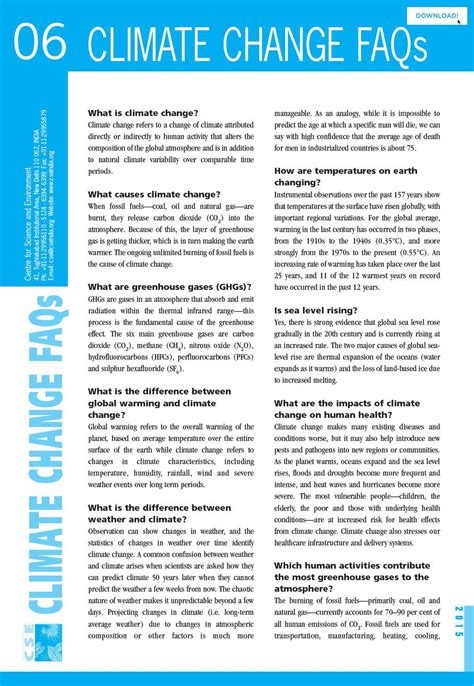 Factsheet Climate Change FAQs