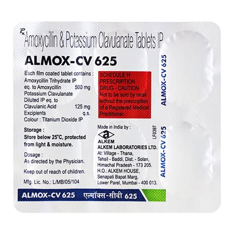 ALMOX CV 625mg Tablet 6 S Buy Medicines Online At Best Price From