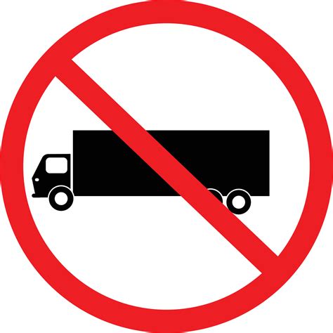 No Truck Icon On White Background Truck Prohibition Sign No Truck