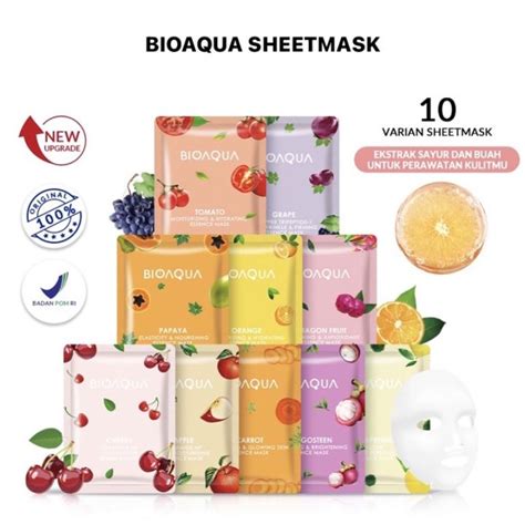 Bioaqua Sheet Mask Varian Buah Dan Sayur Masker Wajah Sheet Mask