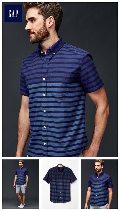 Oxford Engineered Stripe Short Sleeve Standard Fit Shirt