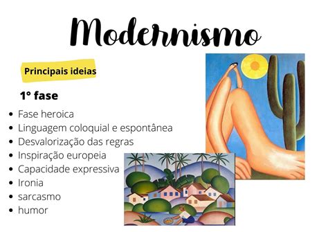Modernismo No Brasil 1 Fase - Exercícios Modernismo 1 Fase - ZULEDU
