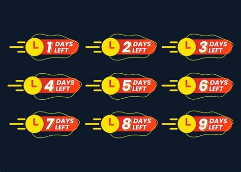 Premium Vector Set Of Day Countdown Designs