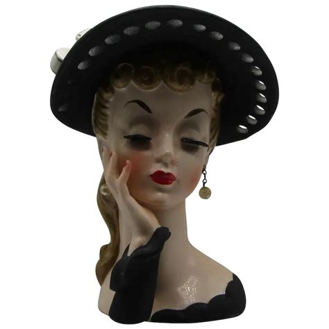 Inch Napco Lady Head Vase Ruby Lane