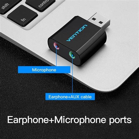 Vention USB External Sound Card Independent Microphone Nickel Plated