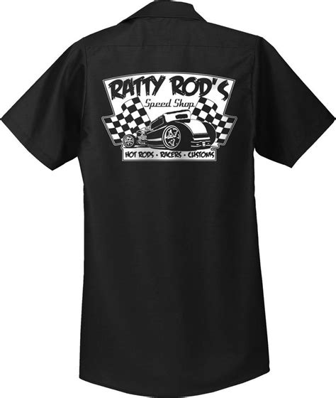 Retro Hot Rod Mens Ratty Rod Retro Mechanic Work Shirt Vintage Small To