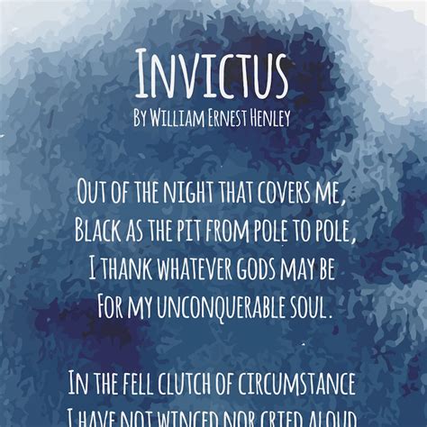 Invictus Poem By William Ernest Henley Printable Wall Art Etsy