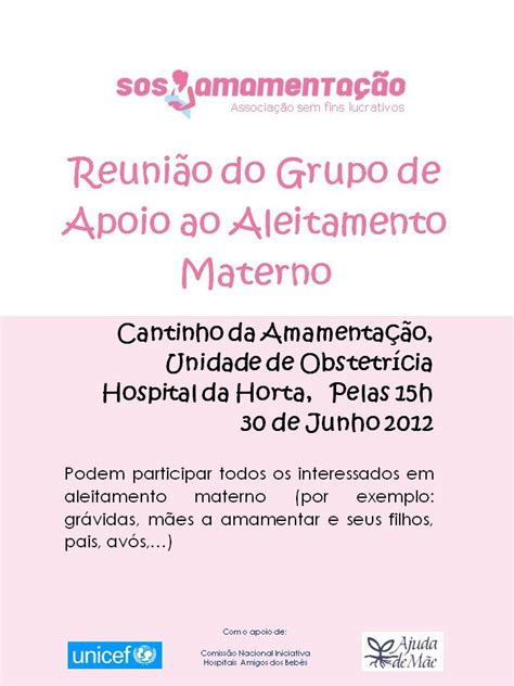 SOS Amamentação Reunião do Grupo de Apoio ao Aleitamento Materno