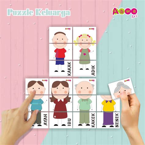 Jual Puzzle Mengenal Anggota Keluarga Flashcard Kartu Bermain