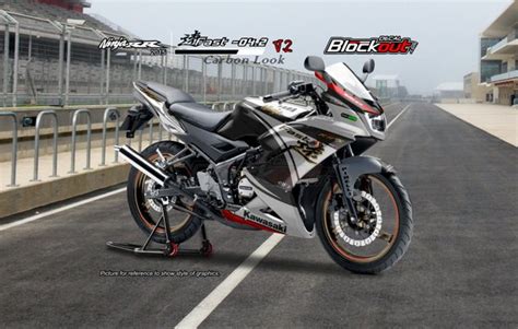 Jual Decal Ninja 150 RR New Fast 04 2 V2 Warna Hitam Putih Sticker