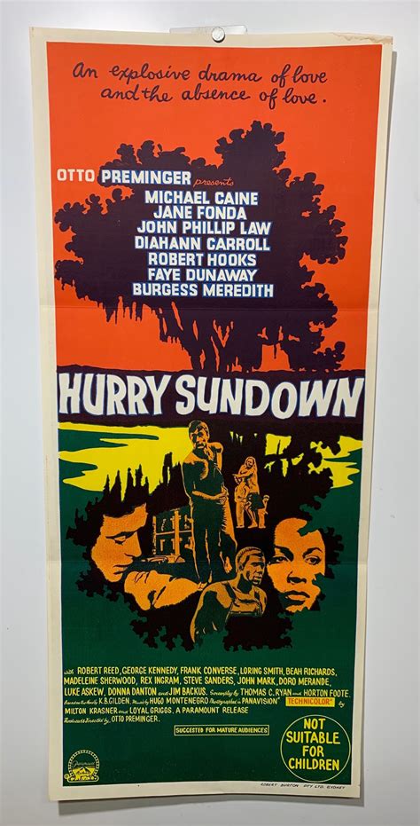 Original Daybill Movie Poster Hurry Sundown Michael Caine Jane