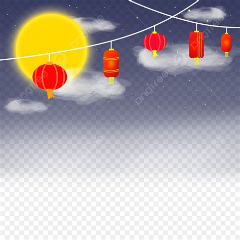 Mid Autumn Lanterns White Transparent Mid Autumn Festival Full Moon