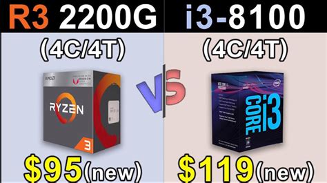 So Sánh 2 Cpu Tầm Trung Ryzen 3 2200g Vs Core I3 8100 Cách Biệt 1