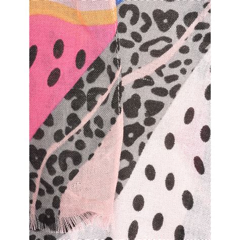 Butterfly Hudie Hatti Hot Leopard Scarf in Grey/Pink