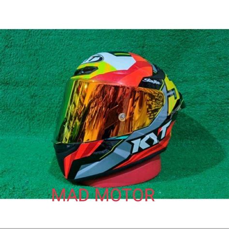 Jual Kaca Helm Kyt Tt Course Costum Iridium Blue Red Gold Tear Off