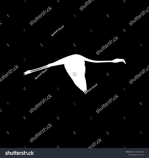 Flying Flamingo Silhouette Vector Illustration Stock Vector (Royalty ...