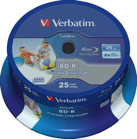 Verbatim Εγγράψιμα BD R Printable 25GB 25τμχ 43811 Skroutz gr