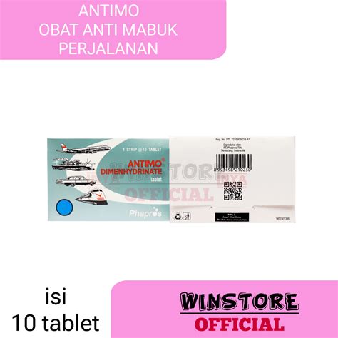 Jual Antimo Dimenhydrinate Tablet Obat Anti Mabuk Perjalanan