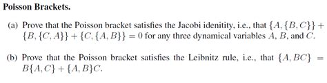 Solved Poisson Brackets. (a) Prove that the Poisson bracket | Chegg.com