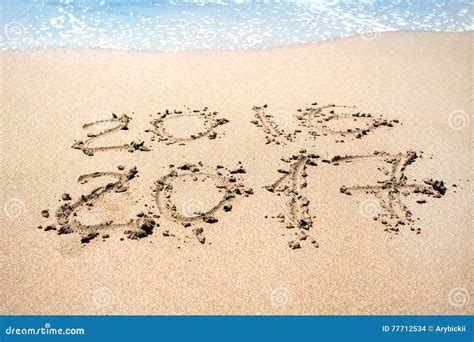 Message Written In The Sand At The Beach Background Stock Photo Image