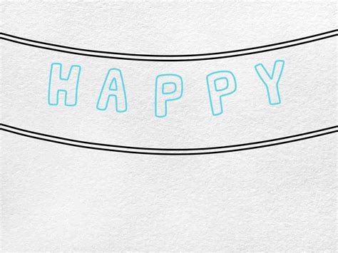 Birthday Banner Drawing - HelloArtsy