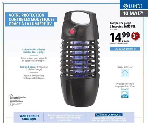 Promo Lampe Uv Pi Ge Insectes Sans Fil Chez Lidl