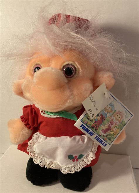 Retro Vintage Trolio Trolls Christmas Mrs Claus Troll Plush Toy 1992 10” W Tags Ebay