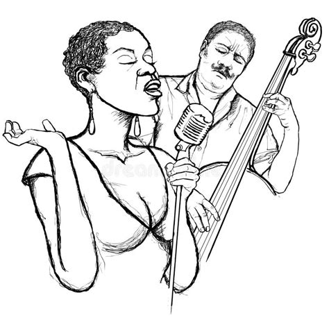 Jazz Singer Doublle Bass Stock Illustrations 2 Jazz Singer Doublle Bass Stock Illustrations