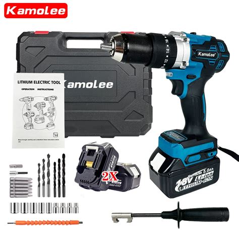 X Ah Battery Toolbox Kamolee Mm Brushless Electric Impact Drill