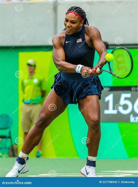 Olympic Champion Serena Williams Of United States In Action During