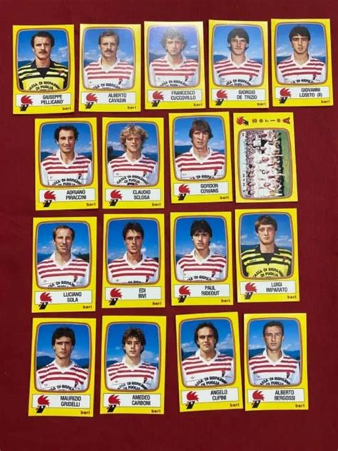 17 FIGURINE SQUADRA Completa BARI Calciatori Panini 1985 86 Nuove Con