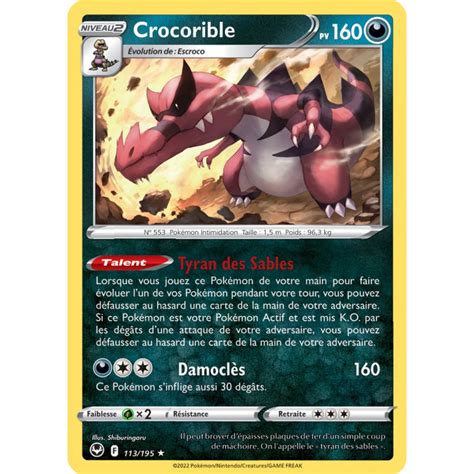 Crocorible Holo Rare Reverse Carte Pok Mon Temp Te