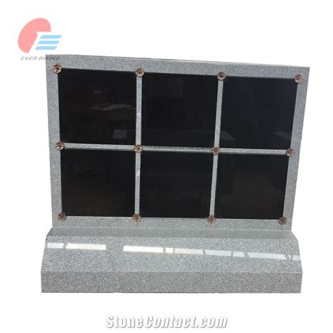 Niche G Light Grey Granite Columbarium With Black Doors From China