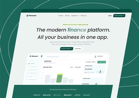 modern finance platform behance