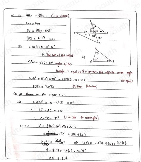 Solved The Diagram Shows Triangle Abc And Triangle Cde Where Bce And