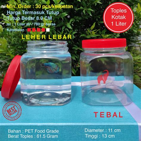 Jual Toples Plastik Kotak Ikan Cupang Liter Ml Ml Tebal Isi