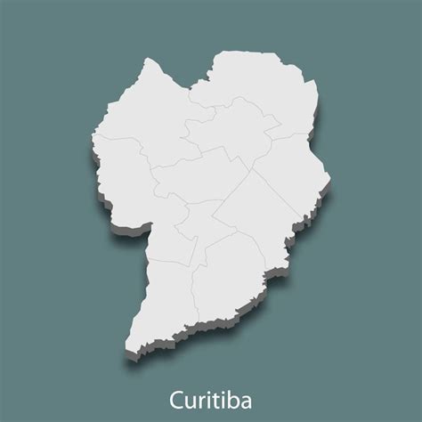 D Mapa Isom Trico De Curitiba Uma Cidade Do Brasil Vetor Premium