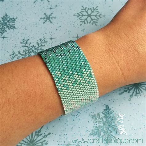 Ombre Ice Peyote Stitch Cuff Bracelet Pattern Craftaholique