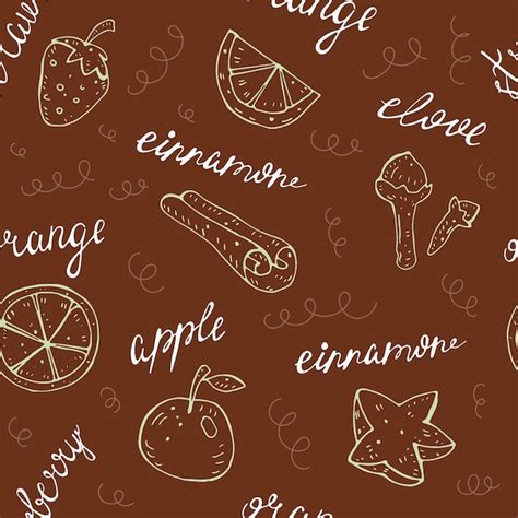 Premium Vector Cartoon Seamless Pattern With Contours Of Fruits